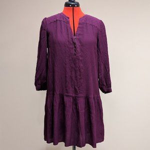 Anthropologie Maeve Purple Drop Waist Dress Women's Size Medium